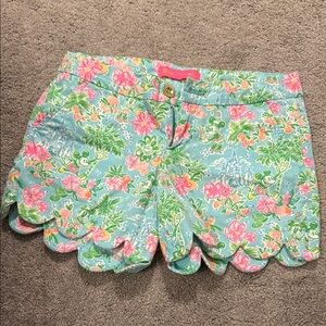 Disney x Lilly Pulitzer Green and Pink Floral Shorts